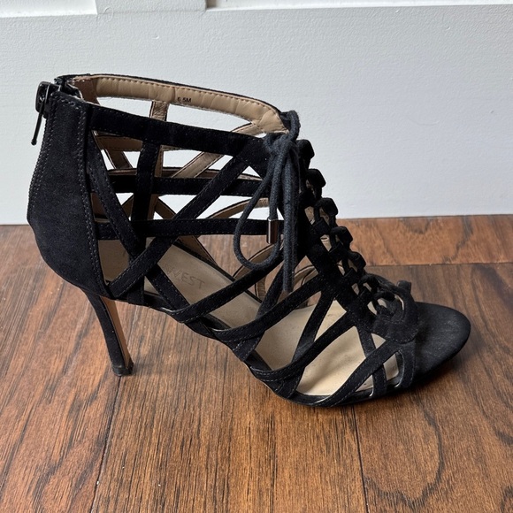 Nine West Black Strappy Lace Up Heels size 6.5 - Picture 9 of 13